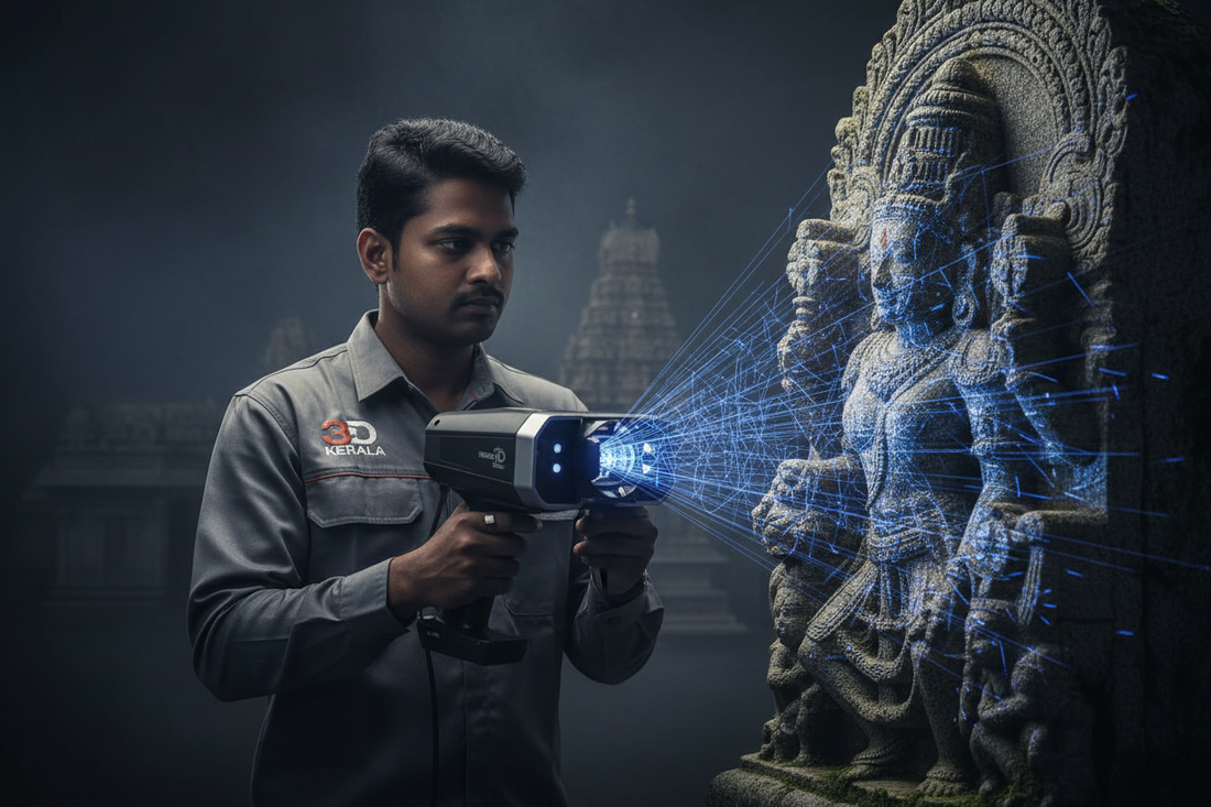 Professional 3D scanning services in Kerala by FOFUS — industrial and heritage scanning in Thrissur, Kochi and Palakkad starting at ₹1,800 per hour