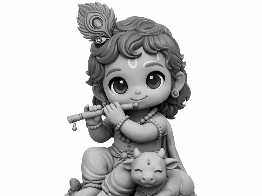 Bal Krishna Hindu Deity Figurine – 3D Printed Sacred Idol by 3D Divine | FOFUS, Thrissur Kerala