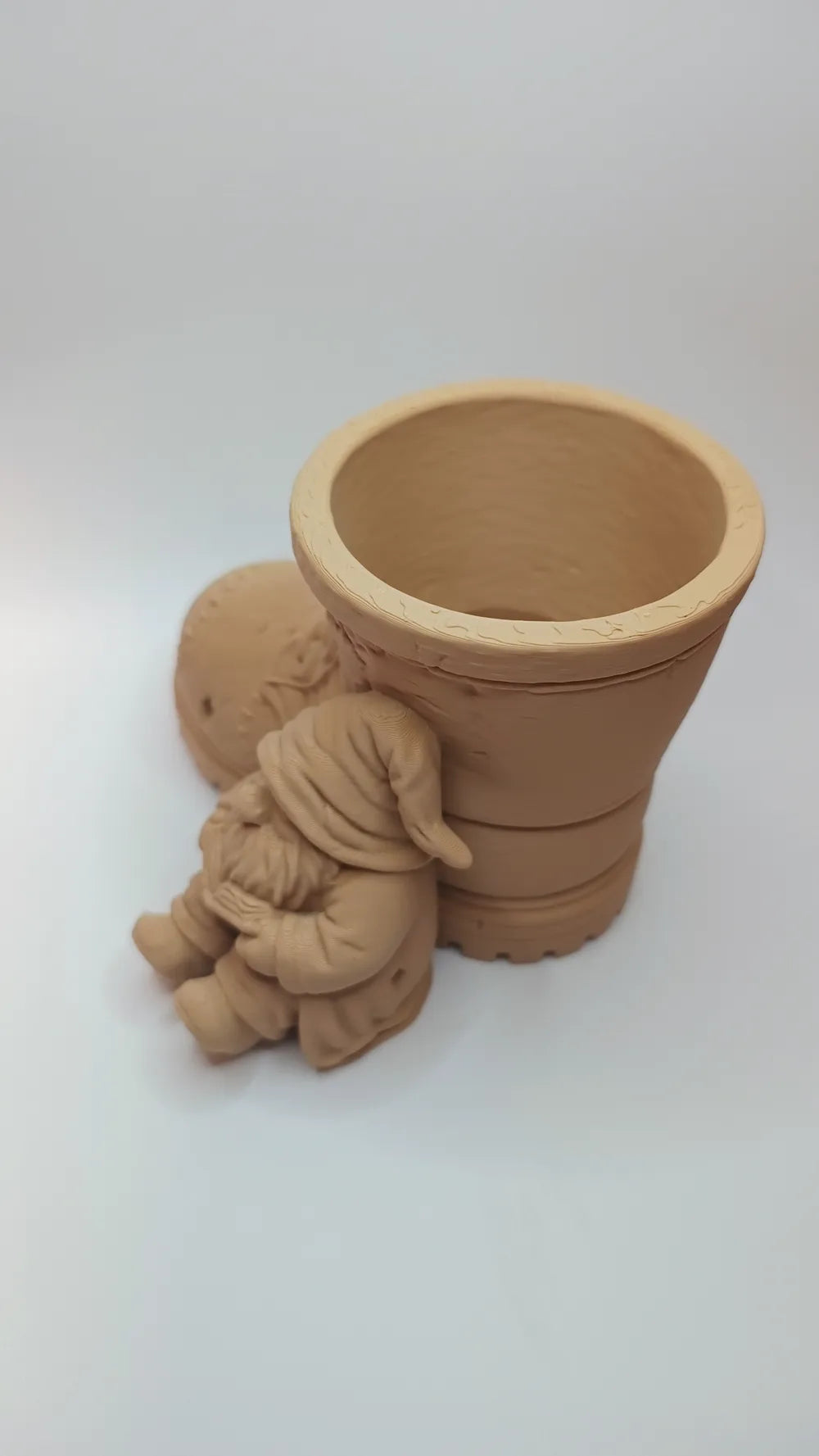 Gnome in Boot Planter detail – 3D Printed Whimsical Garden Planter by FOFUS Kerala