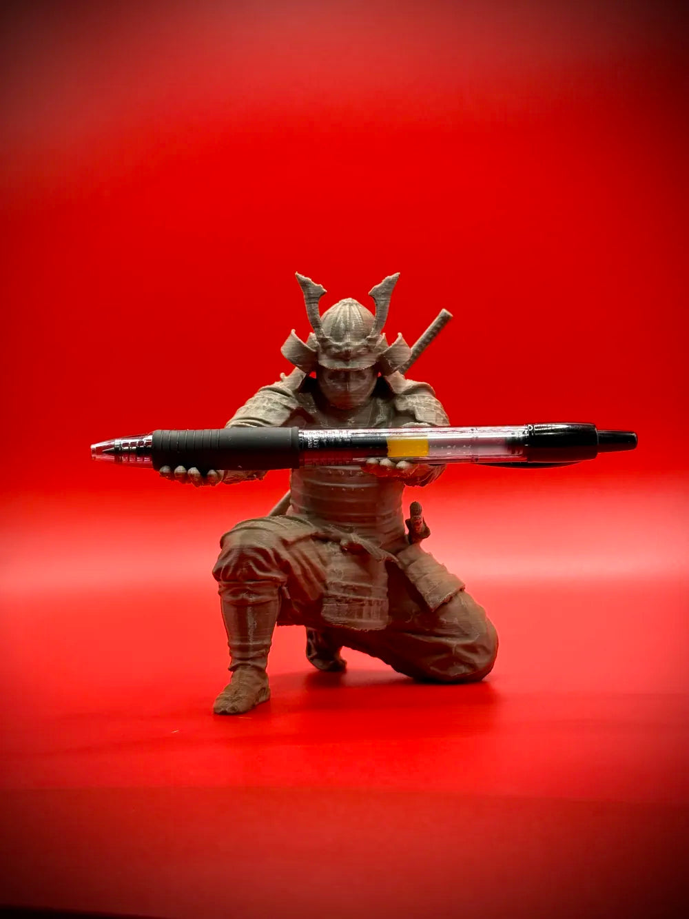 Samurai Pen Holder angle – 3D Printed Samurai Warrior Desk Organizer by FOFUS Kerala