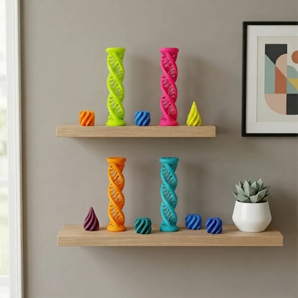 Impossible Passthrough Triple Helix Fidget angle – 3D Printed Mind-Bending Fidget Toy by FOFUS Kerala