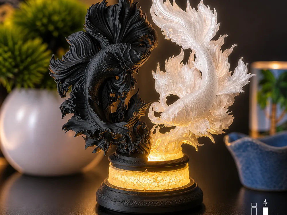 Yin Yang Koi Lamp – 3D Printed Zen Balance Ambient Room Lamp by FOFUS, Thrissur Kerala