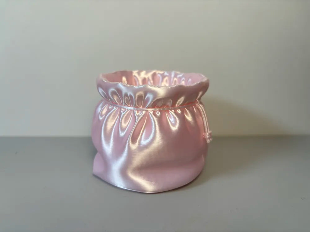 Girly Satin Drawstring Lucky Bag angle – 3D Printed Desk Organiser by FOFUS Kerala