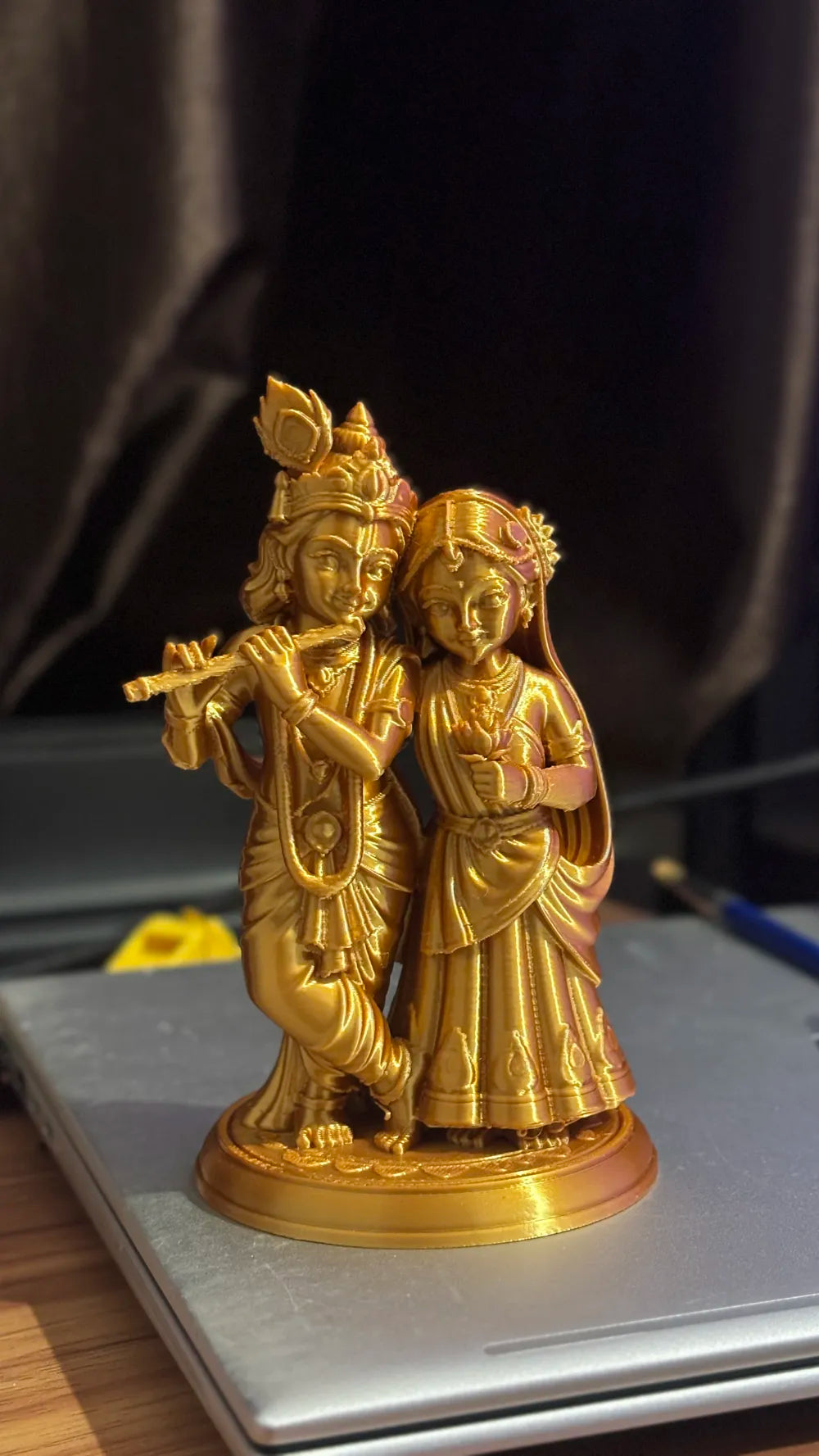 Radha Krishna Eternal Love Idol angle – 3D Printed Devotional Couple by FOFUS Kerala