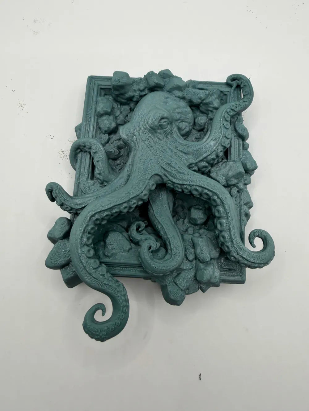 Octopus in Frame Wall Art angle – 3D Printed Nautical Marine Wall Sculpture by FOFUS Kerala