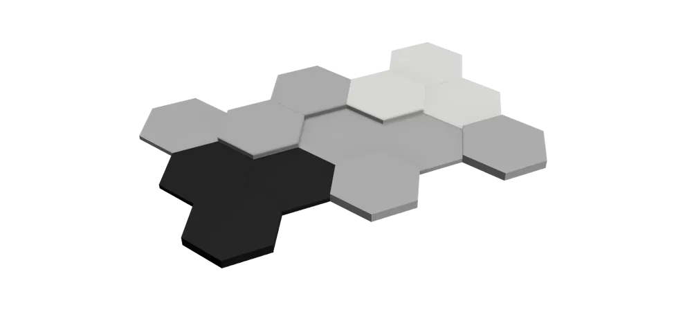 Hexagon Wall Art angle – 3D Printed Geometric Statement Wall Sculpture by FOFUS Kerala