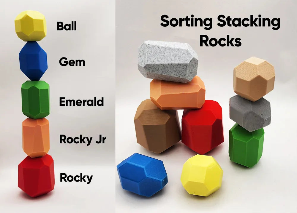 Sorting Stacking Rocks Balancing Toy – 3D Printed Developmental Toy for Kids by MAYANS | FOFUS, Thrissur Kerala