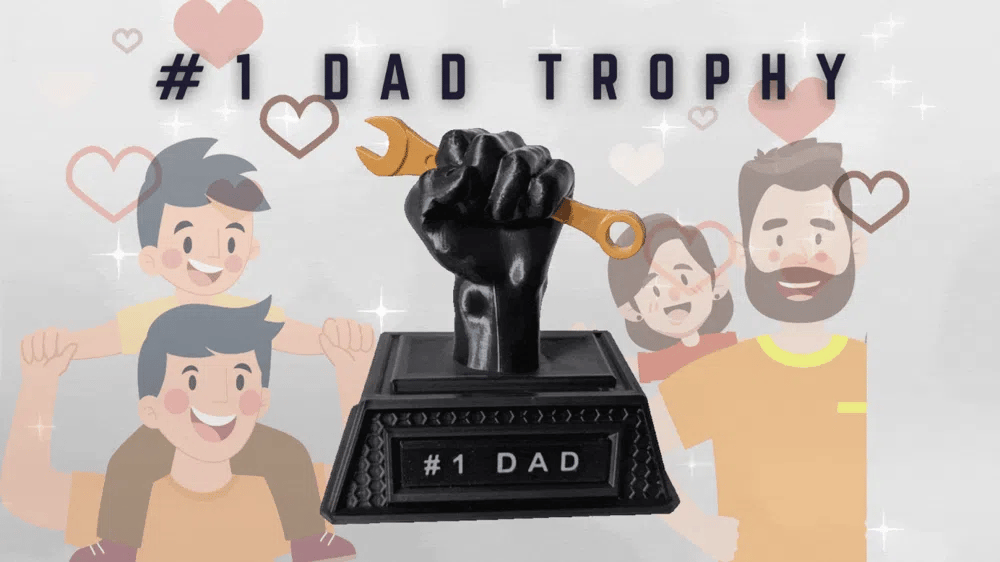 WrenchMaster Trophy Number 1 Dad Award – 3D Printed Handyman Dad Father's Day Gift by FOFUS, Thrissur Kerala