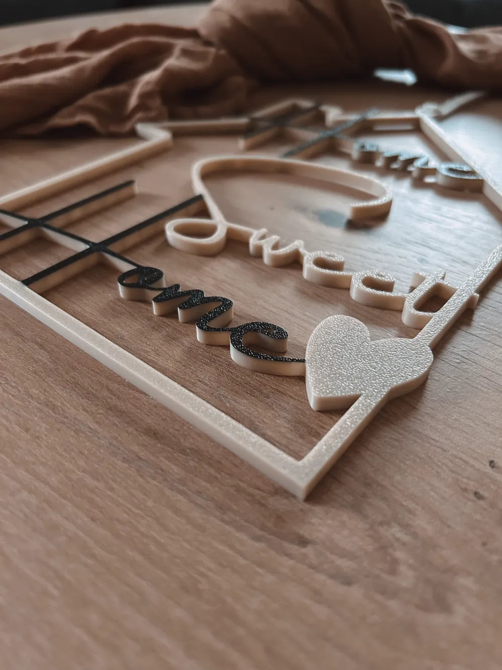 Home Sweet Home Sign angle – 3D Printed Warm Housewarming Gift by FOFUS Kerala