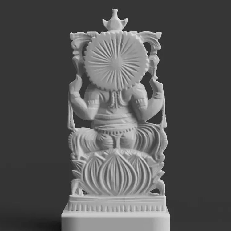 Ganesh Lotus Crescent Moon detail – 3D Printed Sacred Celestial Idol by 3D Divine FOFUS Kerala