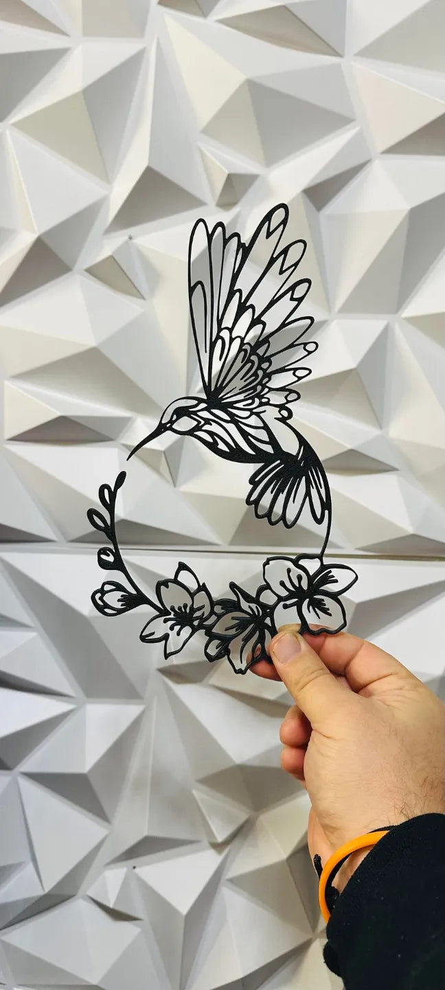 Hummingbird Wall Art – 3D Printed Nature Wildlife Layered Wall Sculpture by FOFUS, Thrissur Kerala