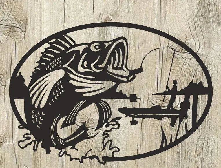 Fishing Wall Art – 3D Printed Angler Outdoor Nature Wall Sculpture by FOFUS, Thrissur Kerala