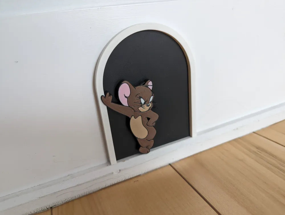 Tom and Jerry Decorative Wall Hole – 3D Printed Cartoon Mouse Hole Art by FOFUS, Thrissur Kerala