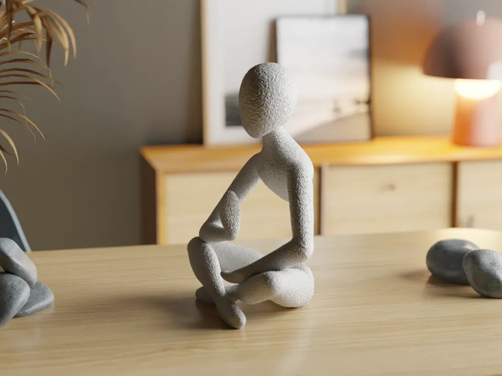 Celestial Meditation Sculpture detail – 3D Printed Zen Art Piece by FOFUS Kerala