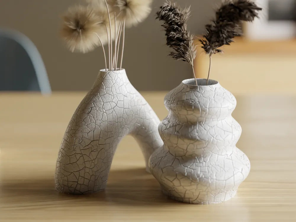 Duo Vase Set angle – 3D Printed Paired Decorative Vases by FOFUS Kerala
