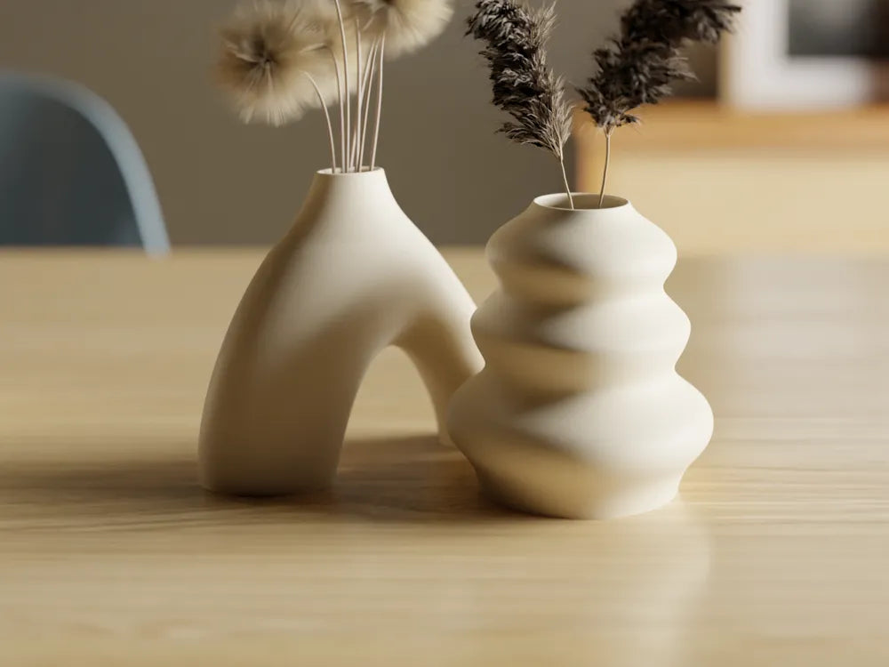Duo Vase Set Continuing Elegance – 3D Printed Paired Decorative Vases by FOFUS, Thrissur Kerala