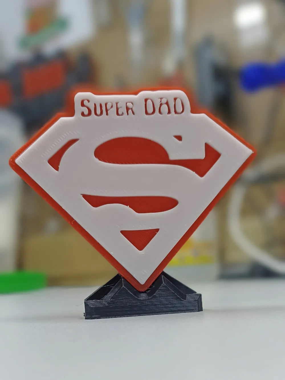 Super DAD Gift angle – 3D Printed Super Dad Trophy Father's Day Gift by FOFUS Kerala