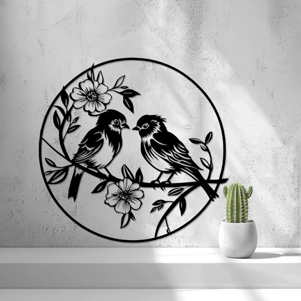 Birds with Flowers Wall Art – 3D Printed Botanical Bird Layered Sculpture by FOFUS, Thrissur Kerala
