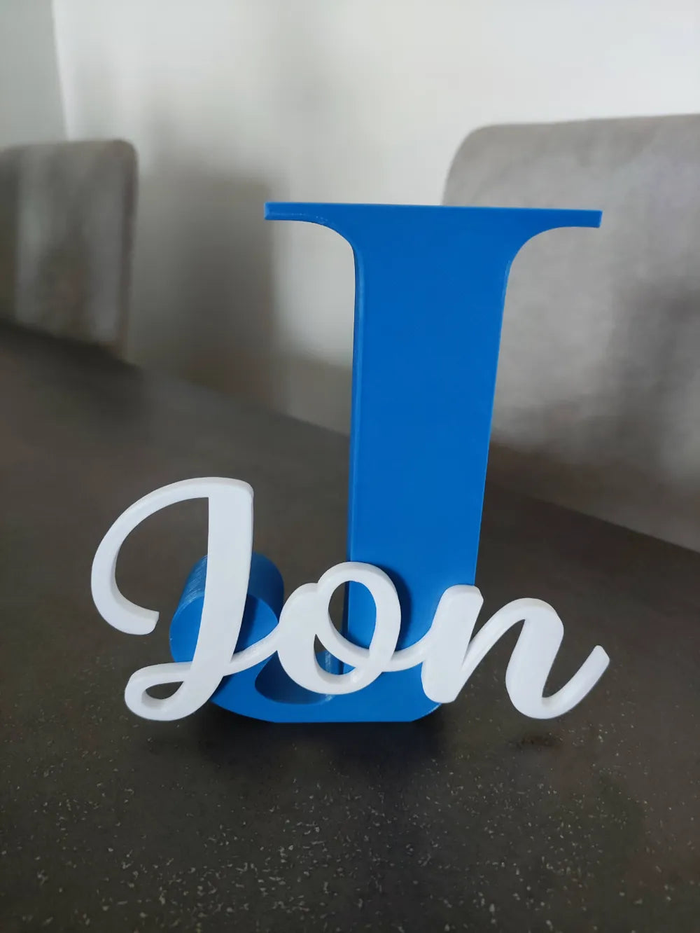 Personalised Name Initial Sign angle – 3D Printed Custom Decor by FOFUS Kerala