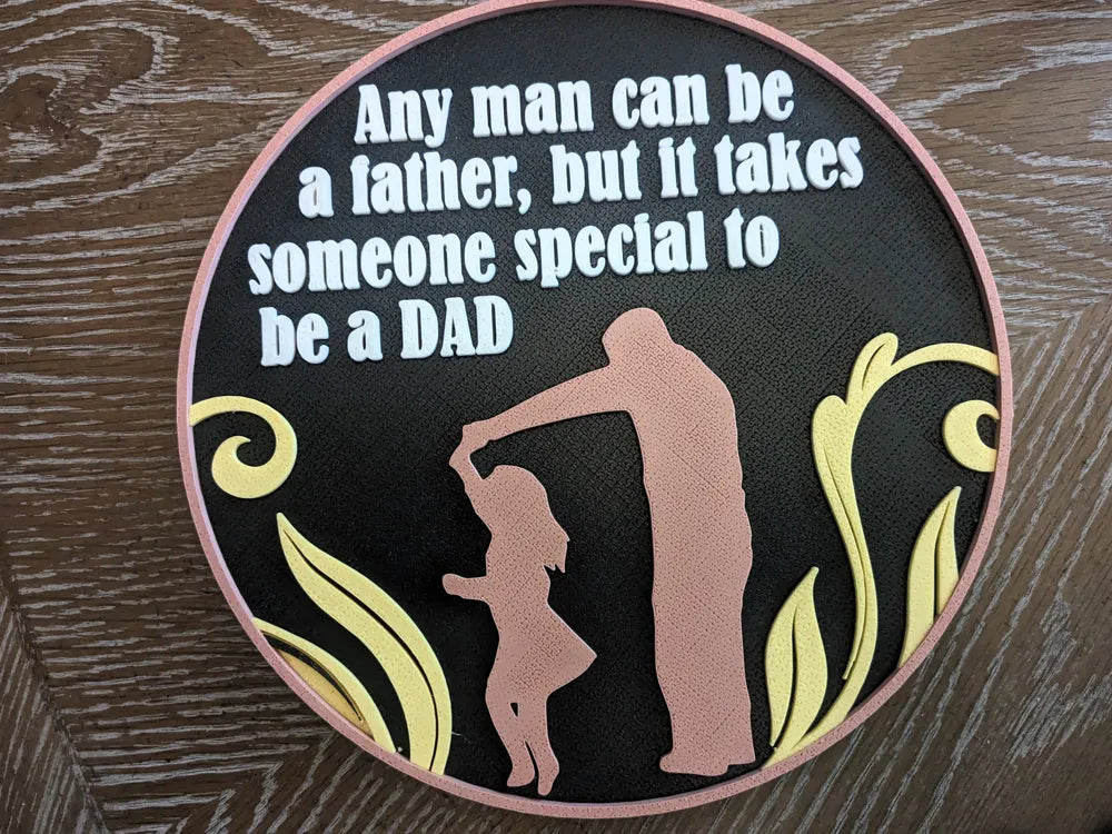 Father's Day Round Gift angle – 3D Printed Round Decorative Father's Day Keepsake by FOFUS Kerala