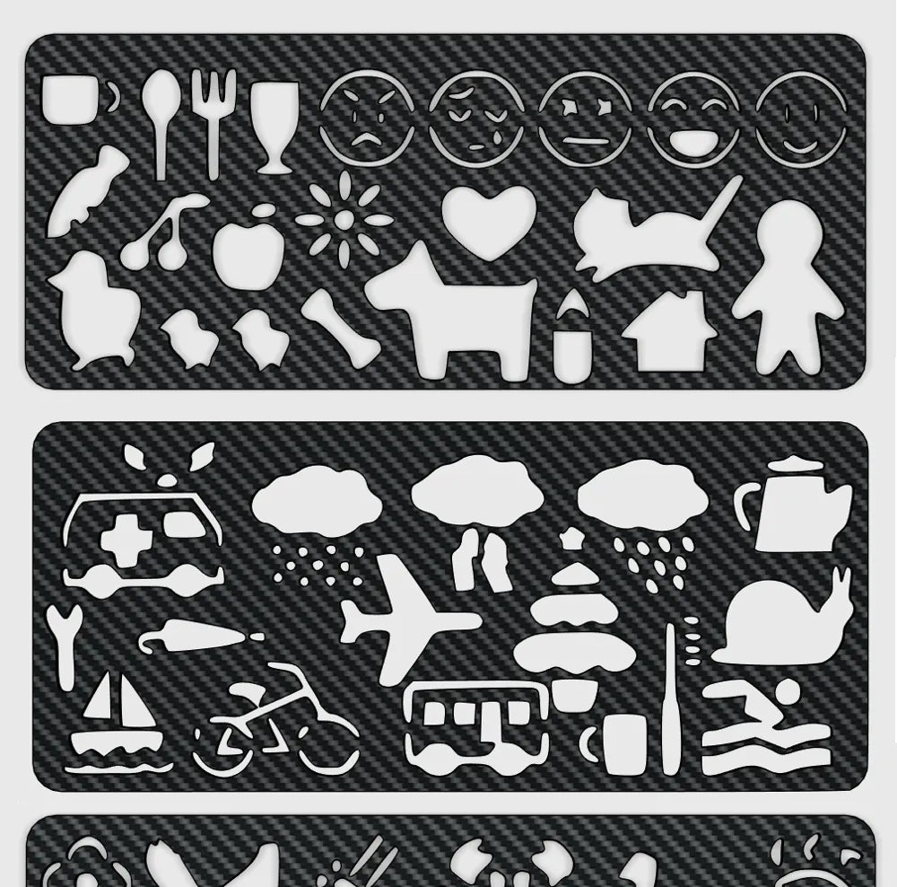 Drawing Stencils Educational Kit detail – 3D Printed Art Set by MAYANS FOFUS Kerala