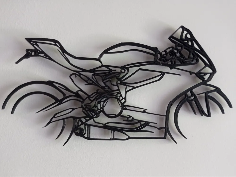 Motorbike Wall Art 40cm – 3D Printed Motorcycle Layered Wall Sculpture by FOFUS, Thrissur Kerala