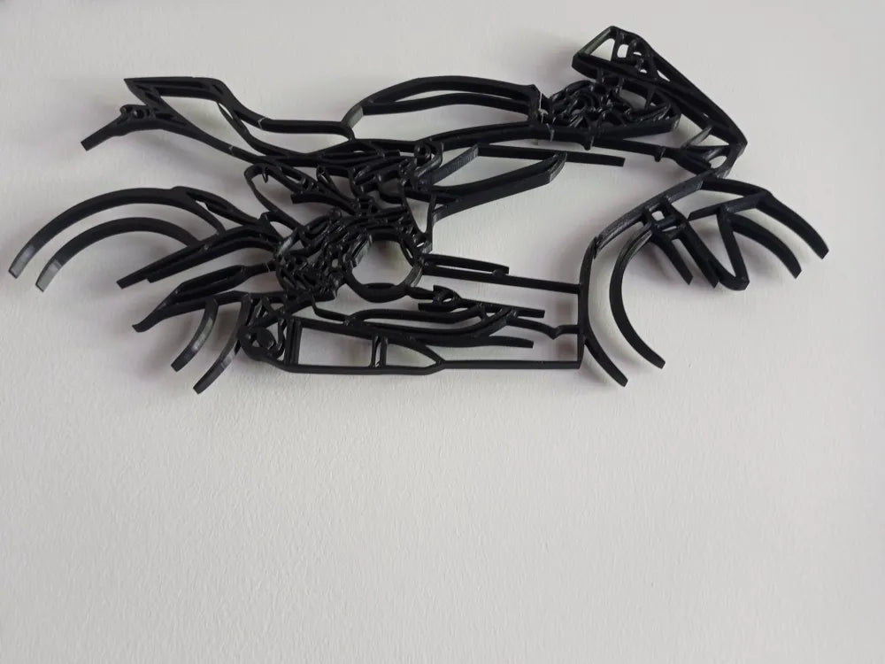 Motorbike Wall Art 40cm detail – 3D Printed Motorcycle Layered Wall Sculpture by FOFUS Kerala