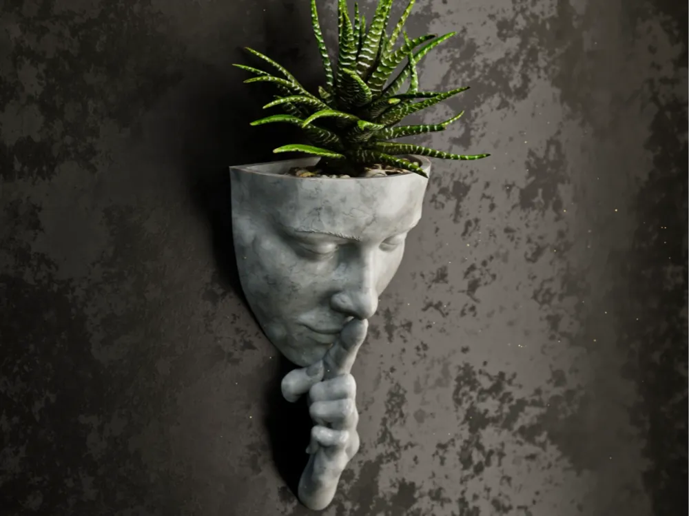 Woman Face Wall Flower Pot – 3D Printed Feminine Wall Planter by FOFUS, Thrissur Kerala