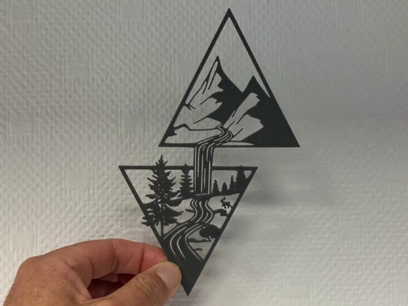 Mountain River Decor Sculpture – 3D Printed Landscape Nature Accent by FOFUS, Thrissur Kerala