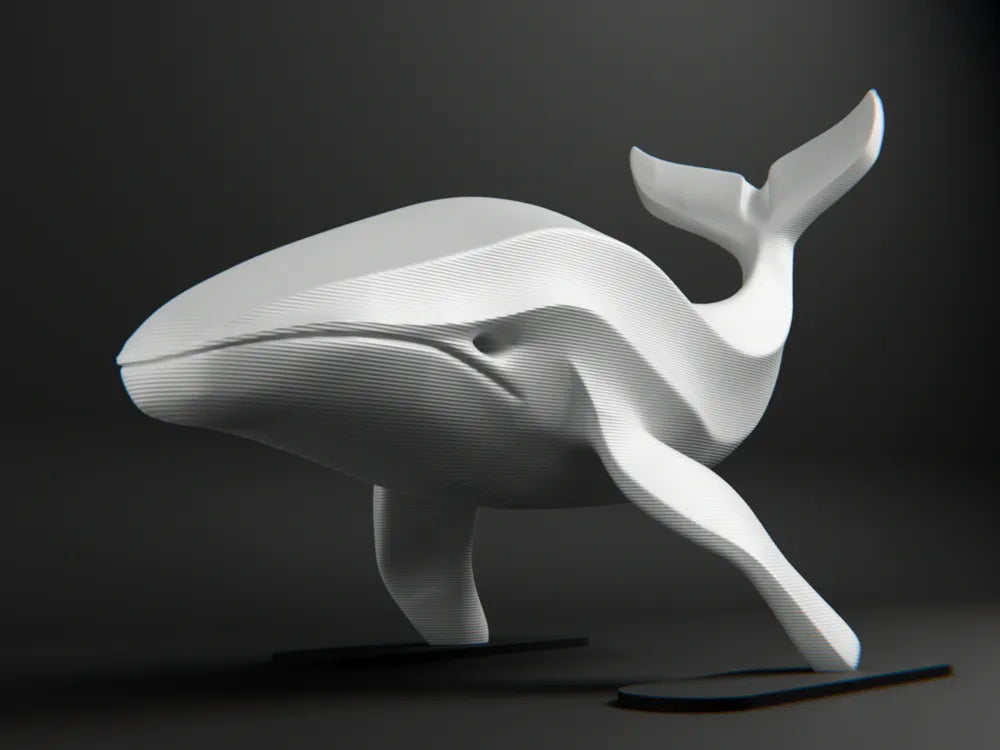 Whale Sculpture angle – 3D Printed Coastal Ocean Decor by FOFUS Kerala