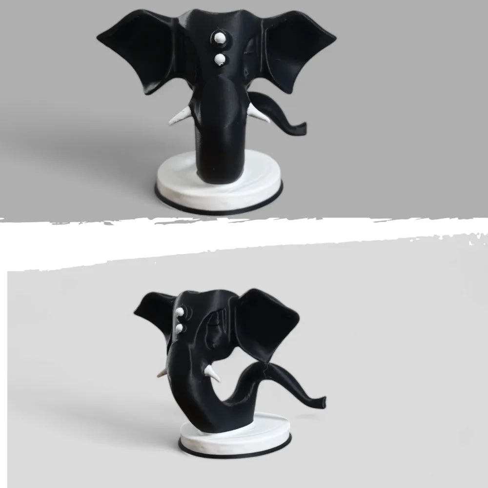 Ganesha Elephant Idol angle – 3D Printed Wisdom Abundance Figurine by FOFUS Kerala