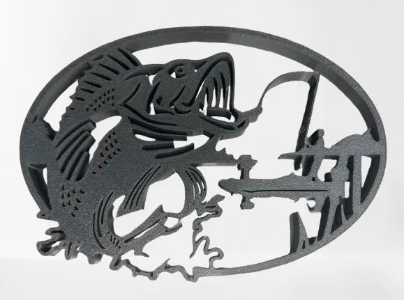 Fishing Wall Art angle – 3D Printed Angler Outdoor Nature Wall Sculpture by FOFUS Kerala