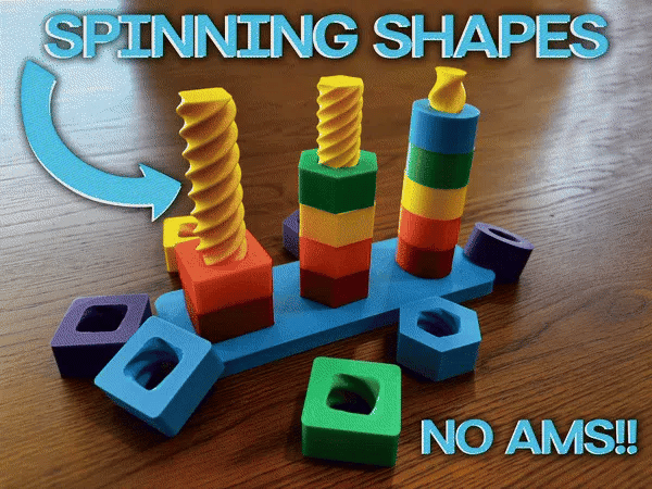 Spinning Shapes Children Toy – 3D Printed Fine Motor Skills Educational by MAYANS | FOFUS, Thrissur Kerala