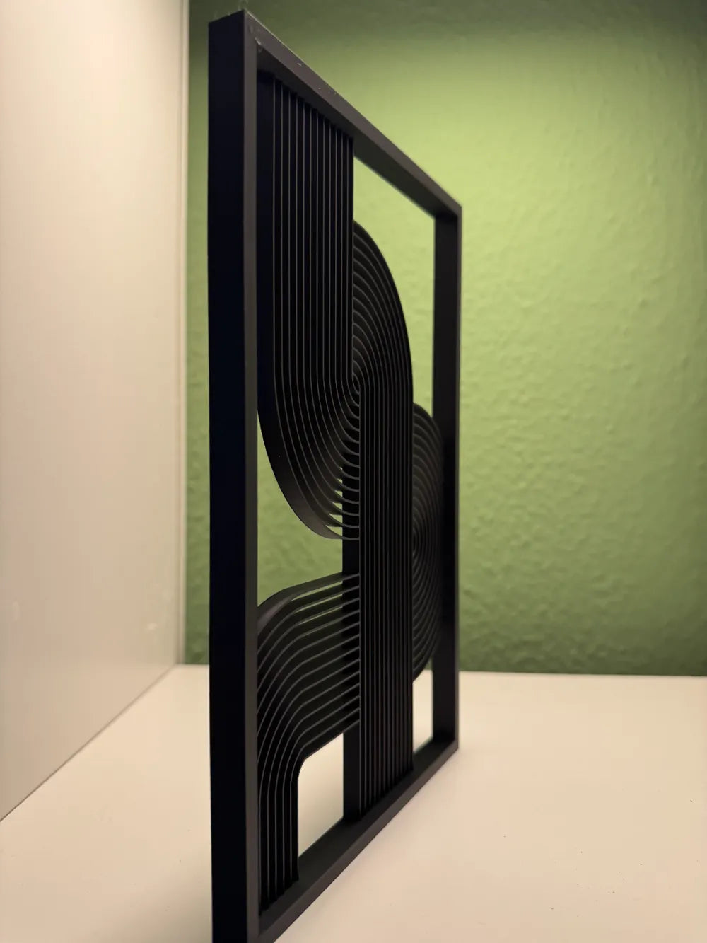 Boho Wall Line Art detail – 3D Printed Bohemian Continuous Line Face Sculpture by FOFUS Kerala