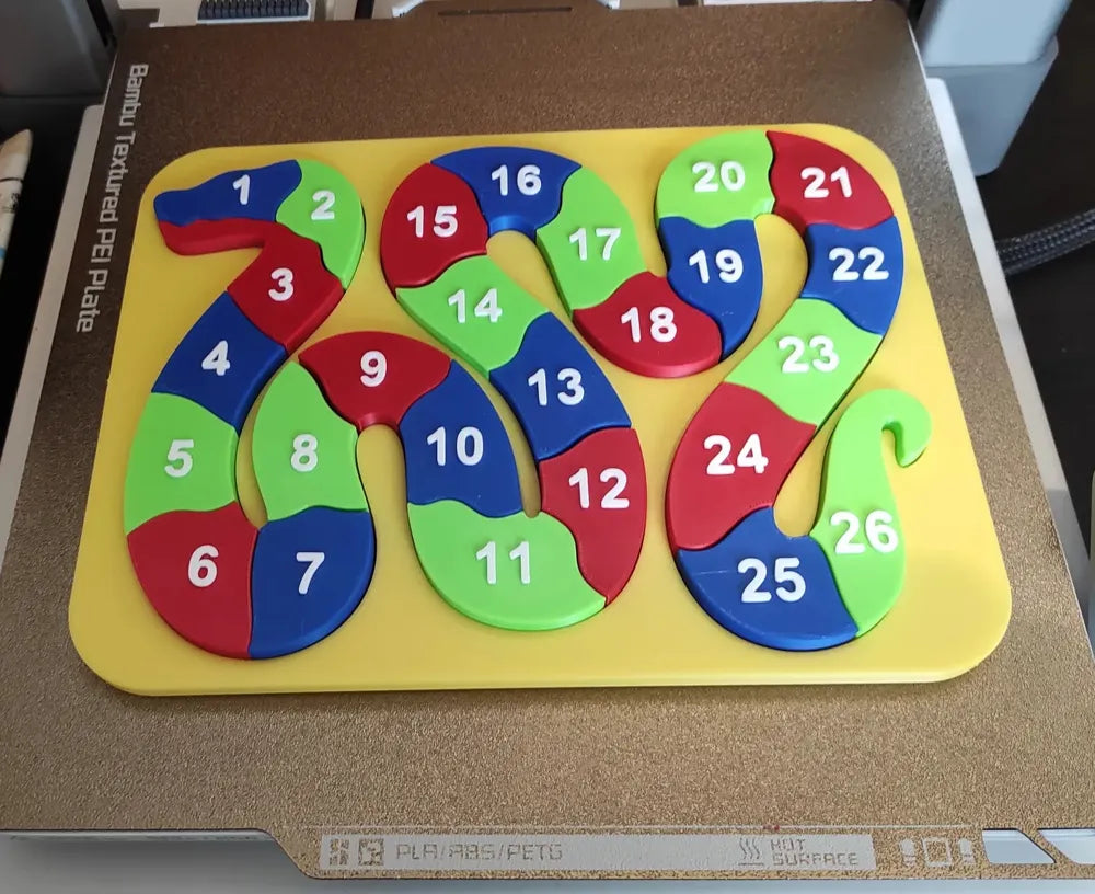 Snake Puzzle with Numbers – 3D Printed Count and Sort Kids Toy by MAYANS | FOFUS, Thrissur Kerala