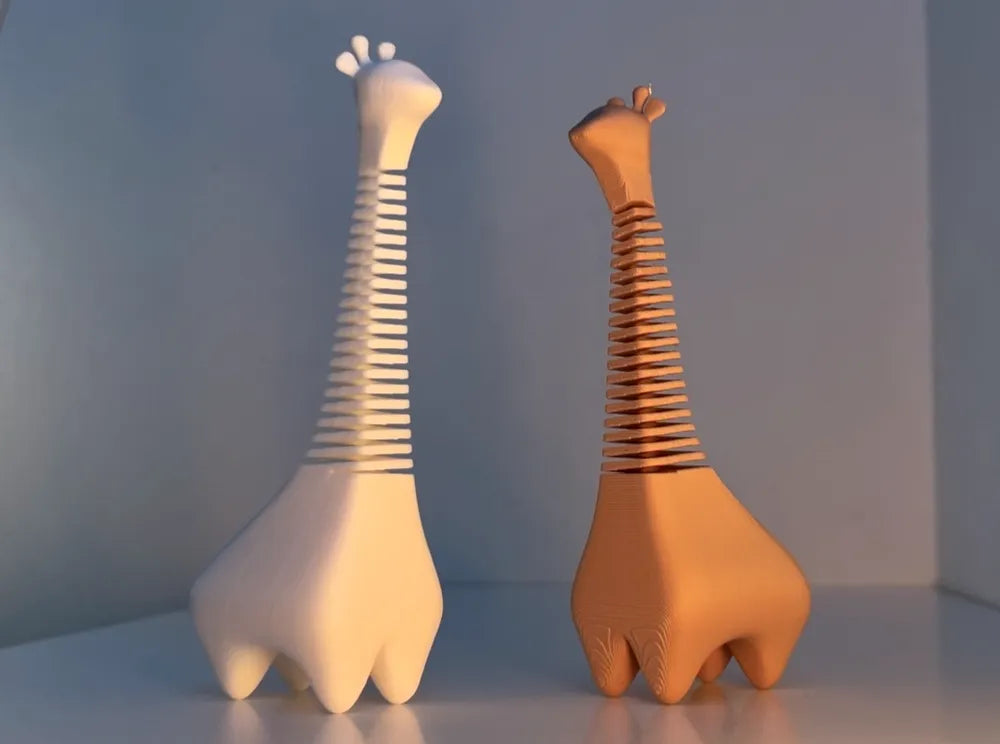 Springy Cute Giraffe Wobbly Figurine angle – 3D Printed Cute Giraffe Desk Toy by FOFUS Kerala