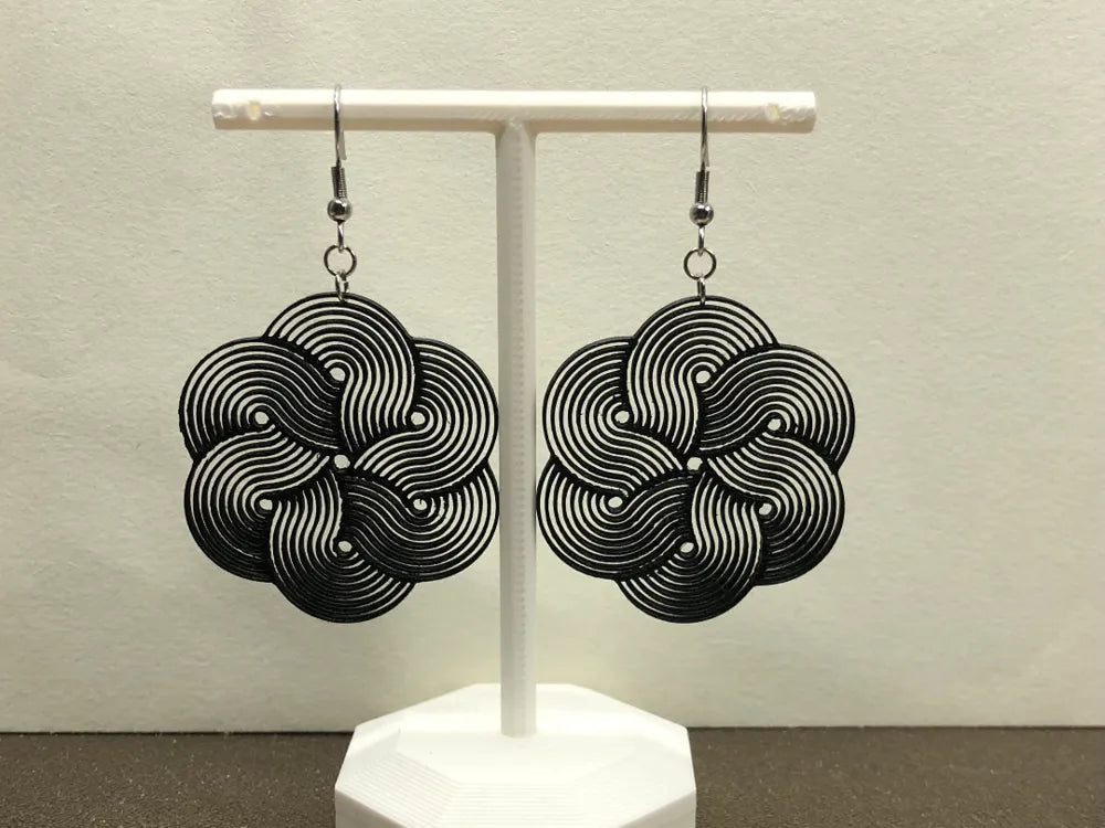 Mandala Maze Earrings Vol 2 – 3D Printed Sacred Geometry Jewellery by FOFUS, Thrissur Kerala