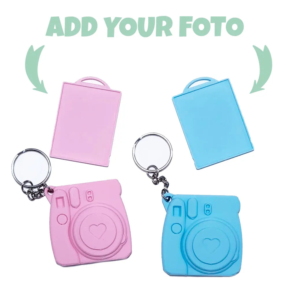 3D printed Instax Style Retro Camera Keychain with Hidden Photo Frame – Personalized Gift by FOFUS