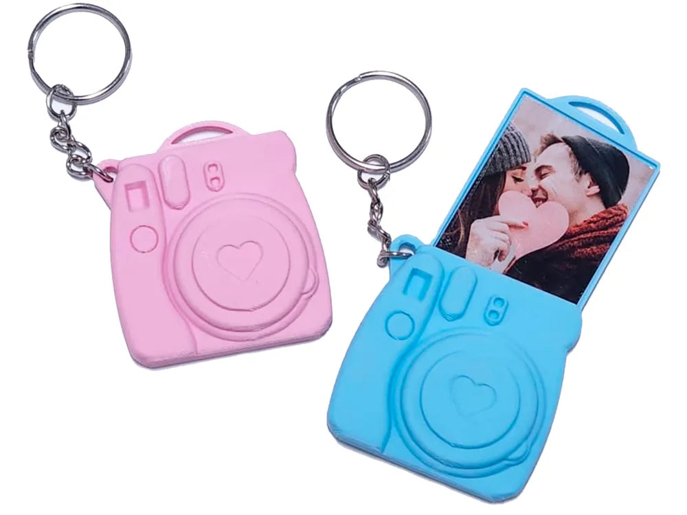 3D printed Instax Style Retro Camera Keychain with Hidden Photo Frame – Personalized Gift by FOFUS