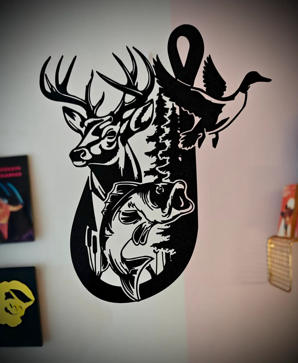 Hunting Wall Art Decor angle – 3D Printed Hunter Outdoor Lifestyle Wall Sculpture by FOFUS Kerala