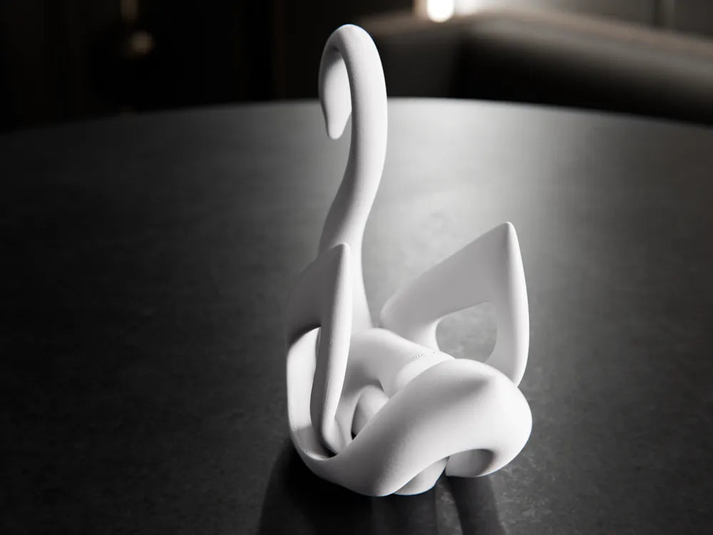 Swan Sculpture angle – 3D Printed Elegant Swan Home Decor by FOFUS Kerala