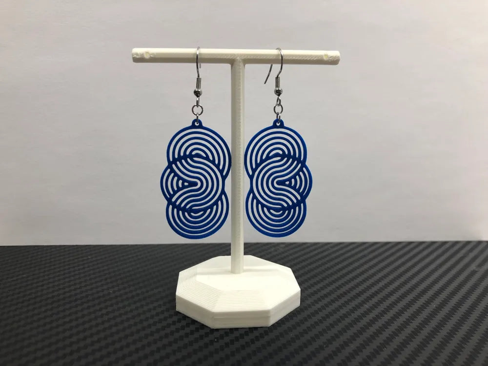 Spiral and Circles Earrings – 3D Printed Sculptural Geometric Jewellery by FOFUS, Thrissur Kerala