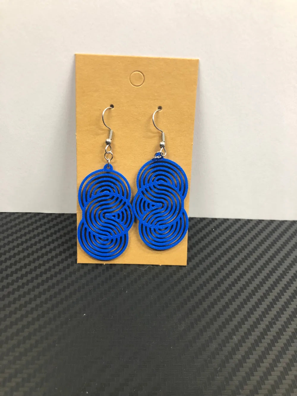 Spiral Circles Earrings angle – 3D Printed Sculptural Jewellery by FOFUS Kerala