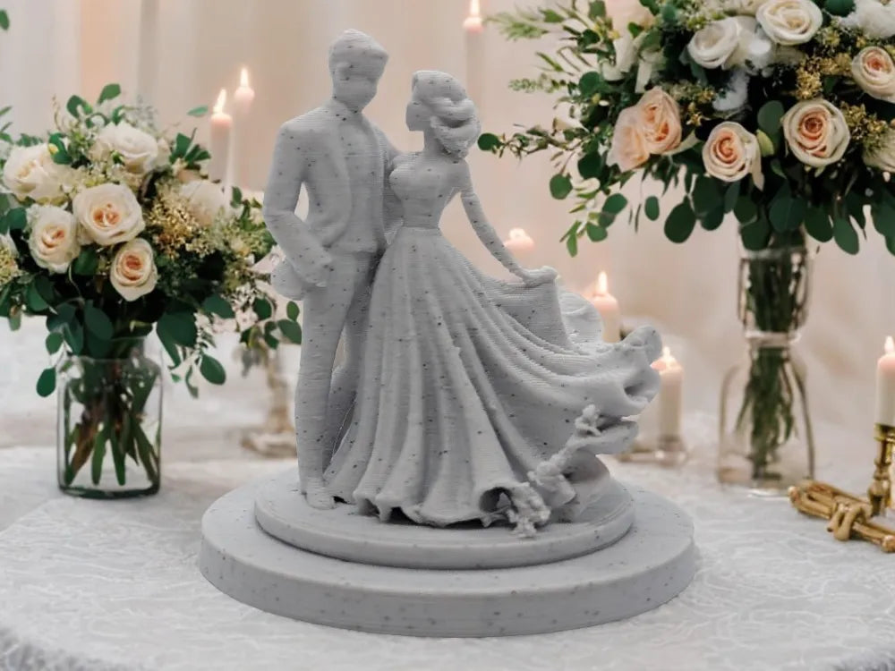 Eternal Elegance Bride and Groom Romantic Sculpture – 3D Printed Wedding Couple Gift by FOFUS, Thrissur Kerala