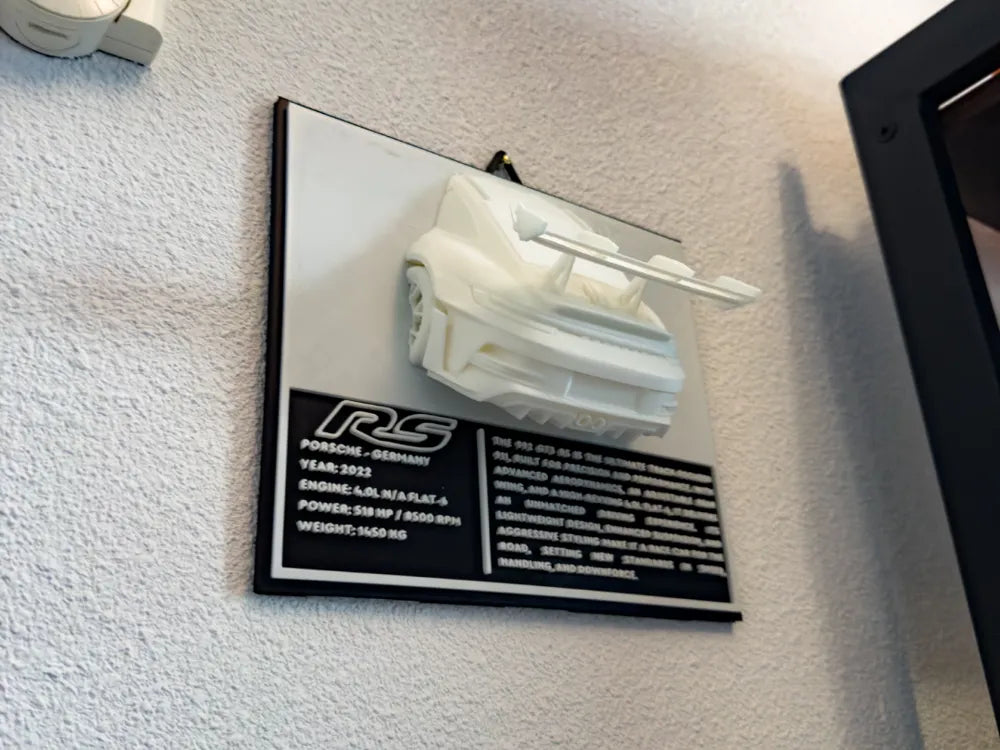 Porsche 911 Wall Art Widowmaker – 3D Printed Racing Car Wall Sculpture by FOFUS, Thrissur Kerala