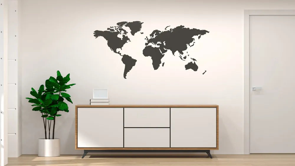 World Map Wall Decor Detailed angle – 3D Printed Large Format Map Sculpture by FOFUS Kerala