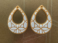 Golden Floral Teardrop Earrings – 3D Printed Elegant Festive Jewellery by FOFUS, Thrissur Kerala