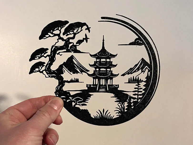 Japanese Temple Wall Art – 3D Printed Zen Pagoda Layered Wall Sculpture by FOFUS, Thrissur Kerala