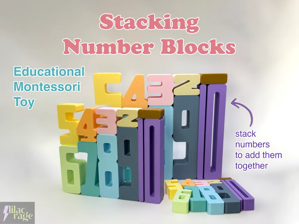 Stacking Number Blocks Montessori Math Toy – 3D Printed for Kids by MAYANS | FOFUS, Thrissur Kerala