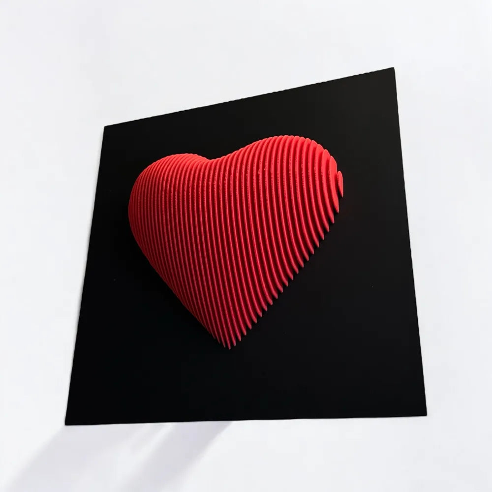 Heart Layered Sculpture angle – 3D Printed Love Topographic Art Piece by FOFUS Kerala